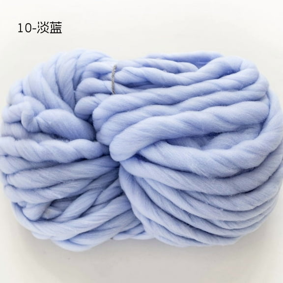 Zhuge Premium Super Bulky Merino Yarn | 250-Grams of 100% Wool Yarn Chunky Weight, Thick Wool Yarn for Knitting, Crochet, Blanket,Weaving,Light Blue