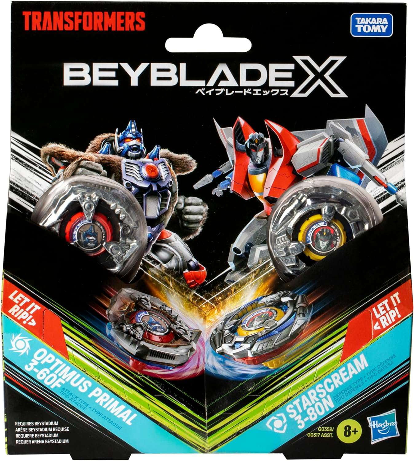 Beyblade X Transformers Optimus Primal 3-60F vs. Starscream 3-80N