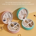 thumbnail image 5 of URMAGIC Portable Earring Storage Carrying Case Round Jewelry Box Travel Zipper PU Leather Jewellery Packaging Display Organizer Gift Box, 5 of 8