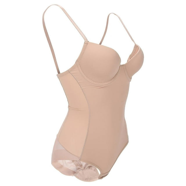 Women Shapewear with Bra Waist Trainer Corset Slimming Body Shaping Bodysuit (Coffee)XL