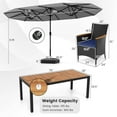 thumbnail image 3 of Costway 11 PCS Patio Wicker Dining Set with Double-Sided Outdoor Umbrella 8 Stackable Chairs, 3 of 9