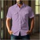 thumbnail image 5 of Yaoyar Mens Summer Vintage Turndown Collar Shirts Short Sleeve Casual Button Down Shirt Beach Vacation Tops, 5 of 6