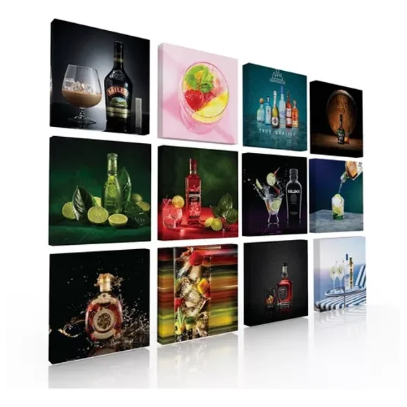 Set De 12 Cuadros Decorativos, Para Bar, Bebidas