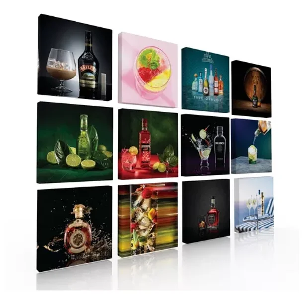 Set De 12 Cuadros Decorativos, Para Bar, Bebidas