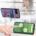 thumbnail image 5 of for Google Pixel 7 Wallet Case with Detachable Card Holder & 360° Rotation Finger Ring Holder Stand, Shockproof PU Leather Phone case with Card Slot for Men Women for Google Pixel 7, Purple, 5 of 10