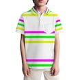 thumbnail image 4 of MEZZALL Carnival Short Sleeve Boys Striped Polo Shirt With Floral Buttons Classic Collar And Chest Pocket Casual Gentleman Style Tops For Teenagers Adorable Toddler Blouses Clothing, 4 of 4