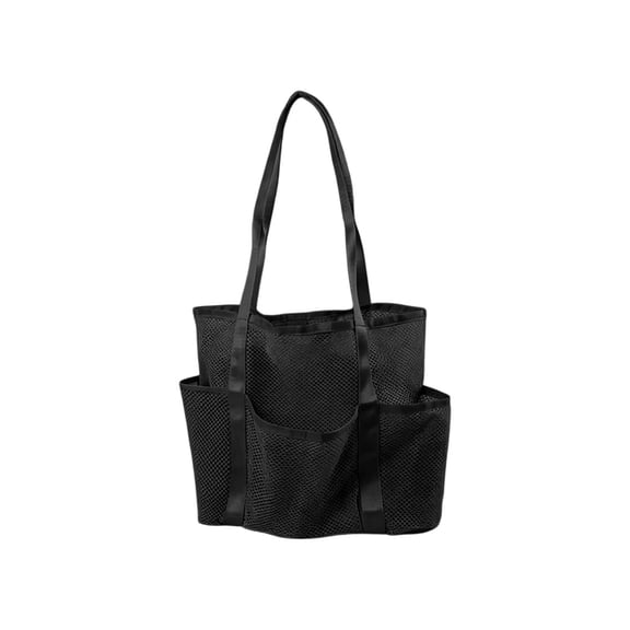 Mesh Beach Bag Tote with Multiple Exterior Pockets, Sandproof Quick Dry Beach Bags and Totes for Beach Vacation, Pool and Cruise Getaways