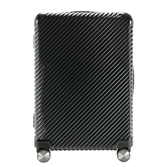 Ecotech Veer 24-inch Hardside Travel ABS Checked Luggage, Obsidian Black, All Ages