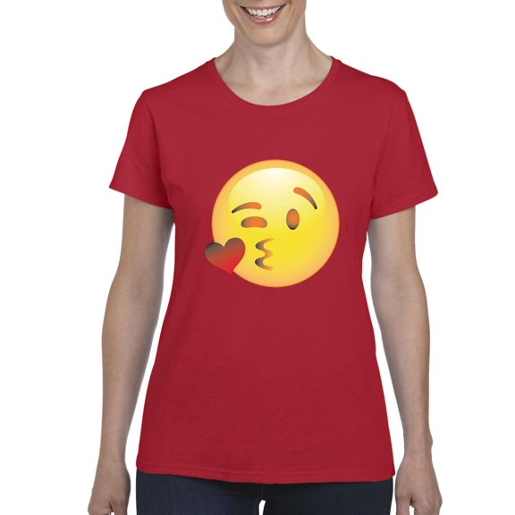 Normal is Boring - Women's T-Shirt Short Sleeve, up to Women Size 3XL - Emoji Winky Face
