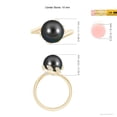 thumbnail image 5 of ANGARA Tahitian Cultured Pearl Olive Leaf Bypass Ring in 14K Yellow Gold for Women | June Birthstone, Birthday, Anniversary, Jewelry Gift for Women | Pearl Ring, 5 of 8