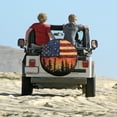 thumbnail image 6 of Camping Spare Tire Cover 12inch American Flag Forest Sunset Weatherproof Wheel Protectors USA Flag Universal Fit for Trailers SUV Truck Camper Travel, 6 of 8
