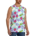 thumbnail image 2 of Kdxio Strawberry And Flowers for Men's Muscle T-shirt,Sleeveless for Workout Running Athletic Gym Lounge Casual, 2 of 7
