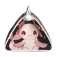 thumbnail image 3 of Lsque Cute Axolotl Sakura Blossoms Printed Long Tissue Box Cover Holder, Facial Paper Organizer Dispenser,Triangle with Bottom Belt, PVC Leather Decorative Organizer, 3 of 9