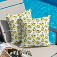 thumbnail image 4 of Yellow Lemon Throw Pillow Cover Pink Flower Leaf Pastoral Botanical Cotton Linen Cushion Cover Throw Pillow Case with Invisible Zipper for Couch Sofa Bed Chair Car 16x16 Inch, 4 of 14
