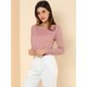 thumbnail image 2 of INSPIRE CHIC Top De Encaje Con Bordado De Flores Y Mangas Largas Transparentes Para Mujer Rosa L, 2 of 6