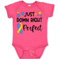 thumbnail image 3 of Inktastic Just Down Right Perfect Down Syndrome Awareness Ribbon Boys or Girls Baby Bodysuit, 3 of 5
