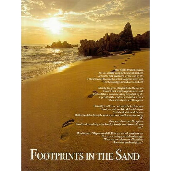 Tri-Seven Entertainment Footprints In The Sand 18” x 24” Poster