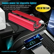 LVYUAN 2600 Watts Peak Power Inverter Modified Sine Wave DC 12V to AC 110V 120V Car Converter 2 AC Outlets + USB Adapter USB Charger for Car, RV, Camping & Home Backup Red