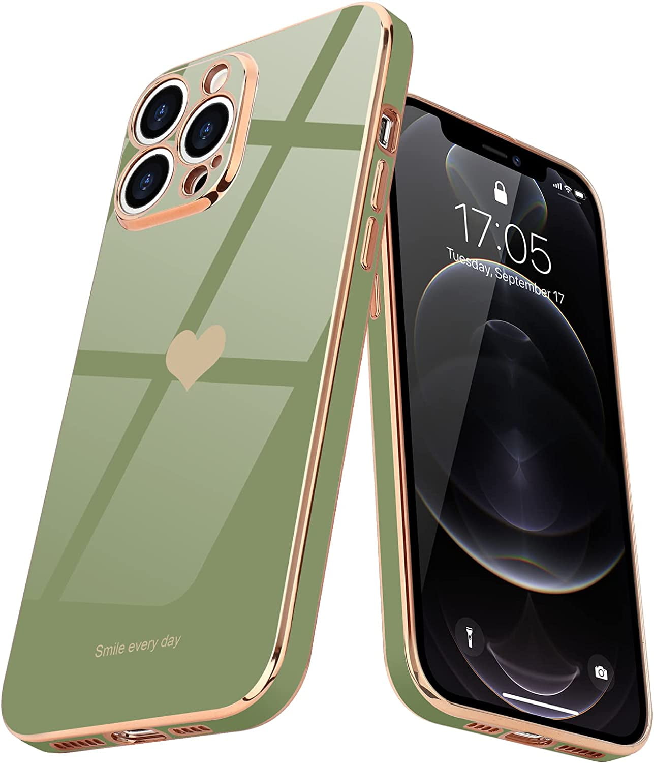  Skyseaco for iPhone 12 Pro Max Case, Cute Plated Love