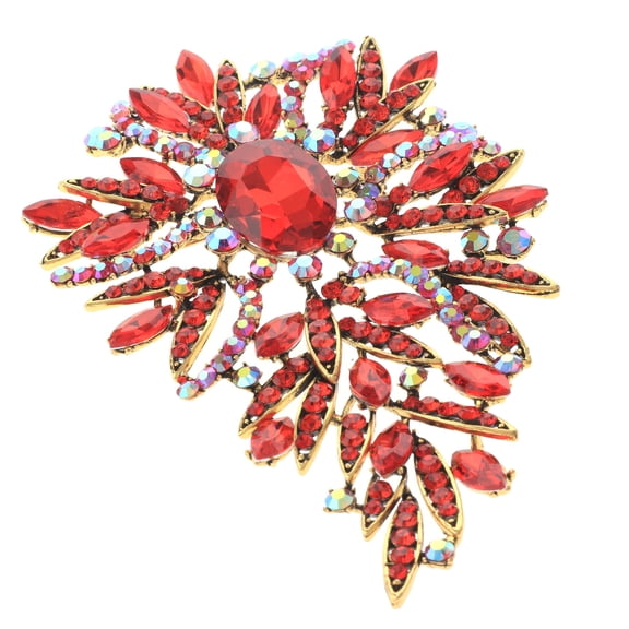 Extra Large Crystal Flower Brooch
