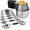 Black, variant on Measuring Cups and Spoons Set of 16 Includes Stainless Steel Measuring Cup Double Sided Measuring Spoons with 1 Leveler for Dry and Liquid Ingredients