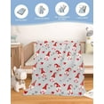 thumbnail image 2 of Valentine''s Day Throw Blankets, Gnome Love Heart Soft Fleece Blanket Decorative for Home Sofa Couch Chair Living Bedroom,30x40 Inches, Grey, 2 of 5