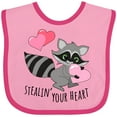 thumbnail image 3 of Inktastic Stealin' Your Heart Cute Raccoon Boys or Girls Baby Bib, 3 of 4