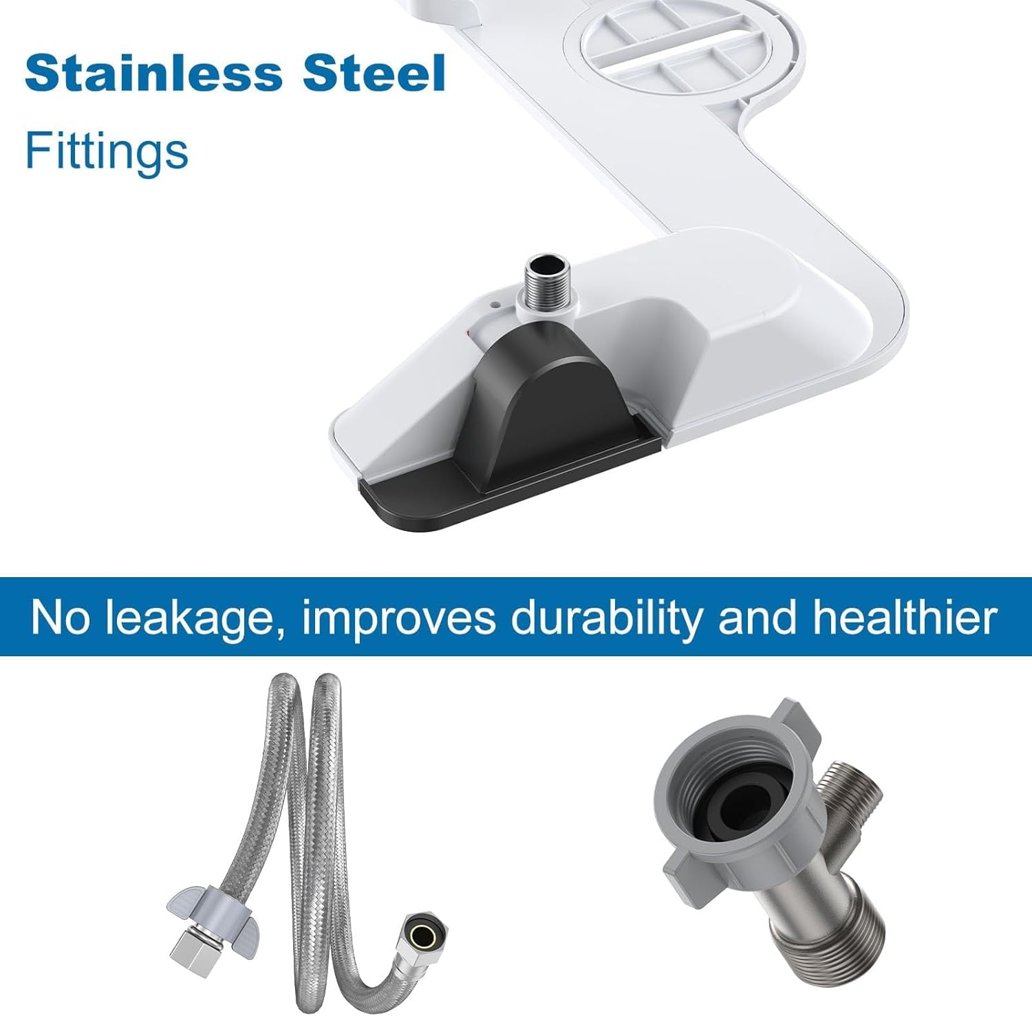 ChaoLink Bidet Attachment for Toilet with Water Pressure Control and Self-Cleaning Dual Nozzles, Black Toggle
