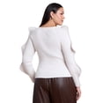 thumbnail image 2 of ELOQUII Women's Plus Size Rounded Sleeve Cardigan, 2 of 4