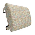 thumbnail image 1 of Tea Party Lumbar Pillow, Hand Drawn Traditional Cake with Frosting and Dishes on Heart Filled Backdrop, Soft Back Cushion for Office Chairs with Adjustable Straps, 14" x 13", Multicolor, by Ambesonne, 1 of 7