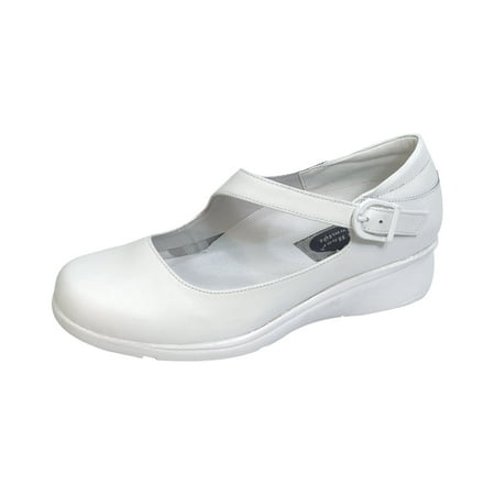 

24 HOUR COMFORT Michele Wide Width Professional Sleek Shoe WHITE 10.5