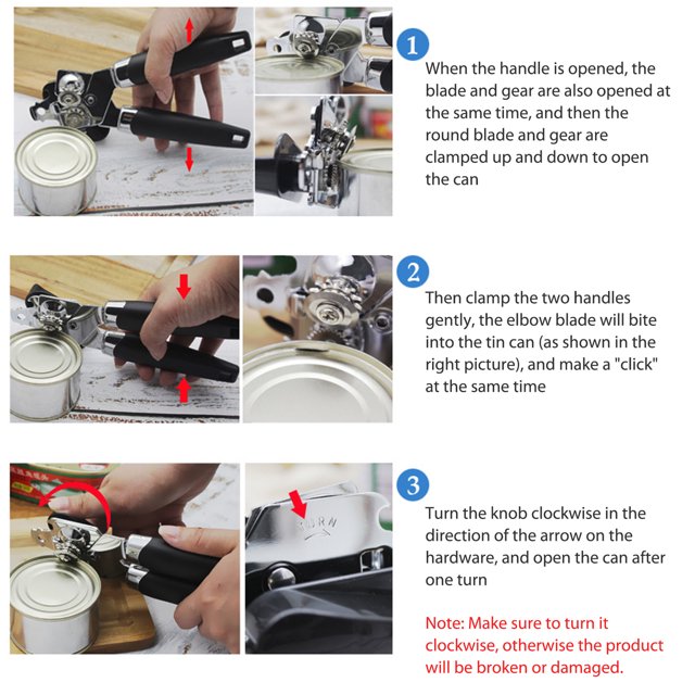 Abrebotellas 3 en 1, cuchillo, tarros manuales accionados a mano, abrelatas, suministros de cocina Likrtyny Libre de BPA