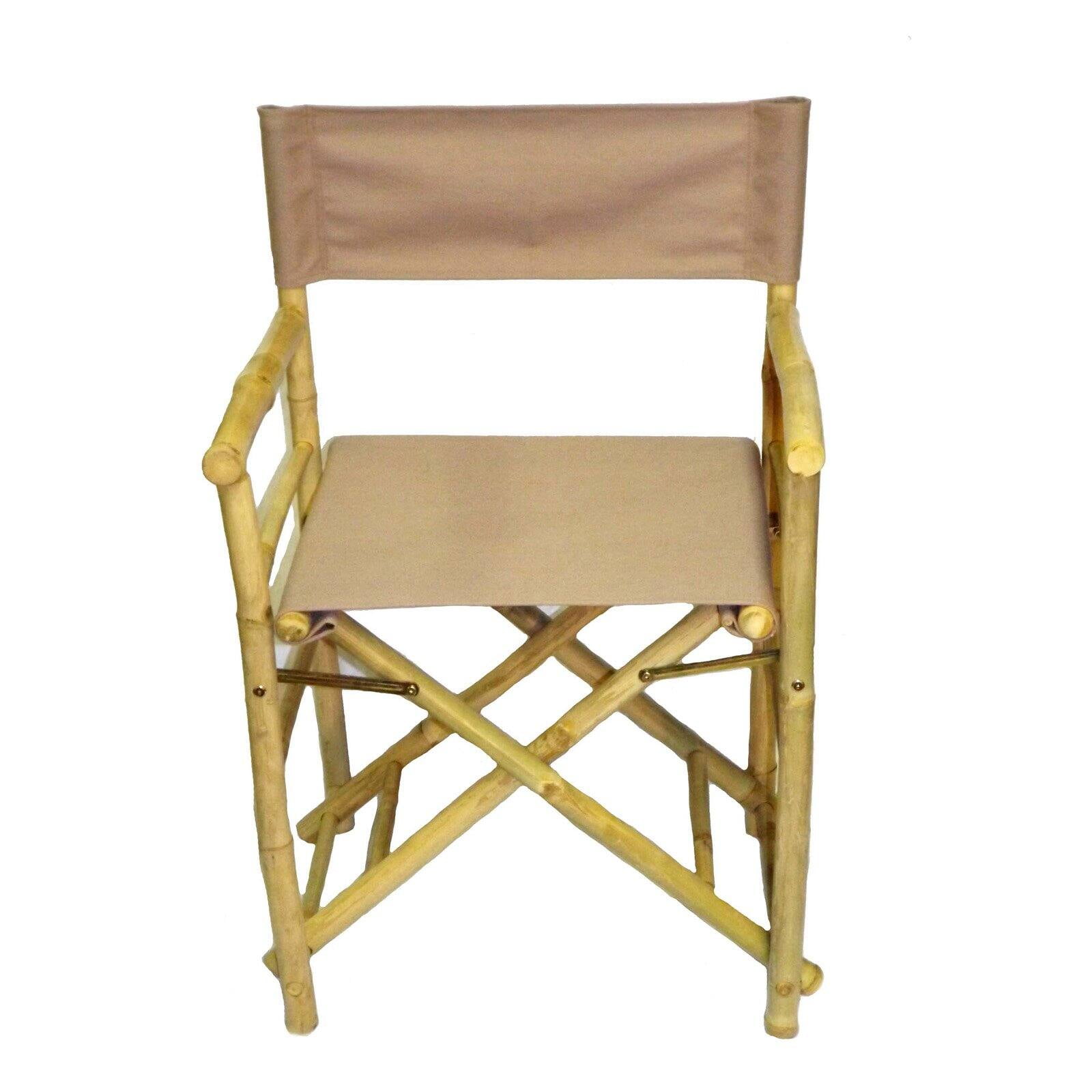 Bamboo54 Folding Bamboo Low Directors Chair with Canvas Cover Set of 2