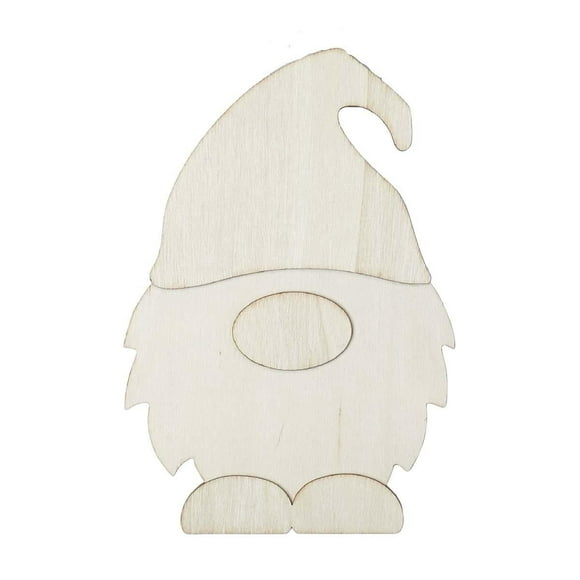 Plaid Unfinished Wood Surfaces Gnome Layered Shape, 7"