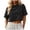 Black, variant on Women's Short Sleeve Solid Color Crop Top Casual Summer Loose Fit