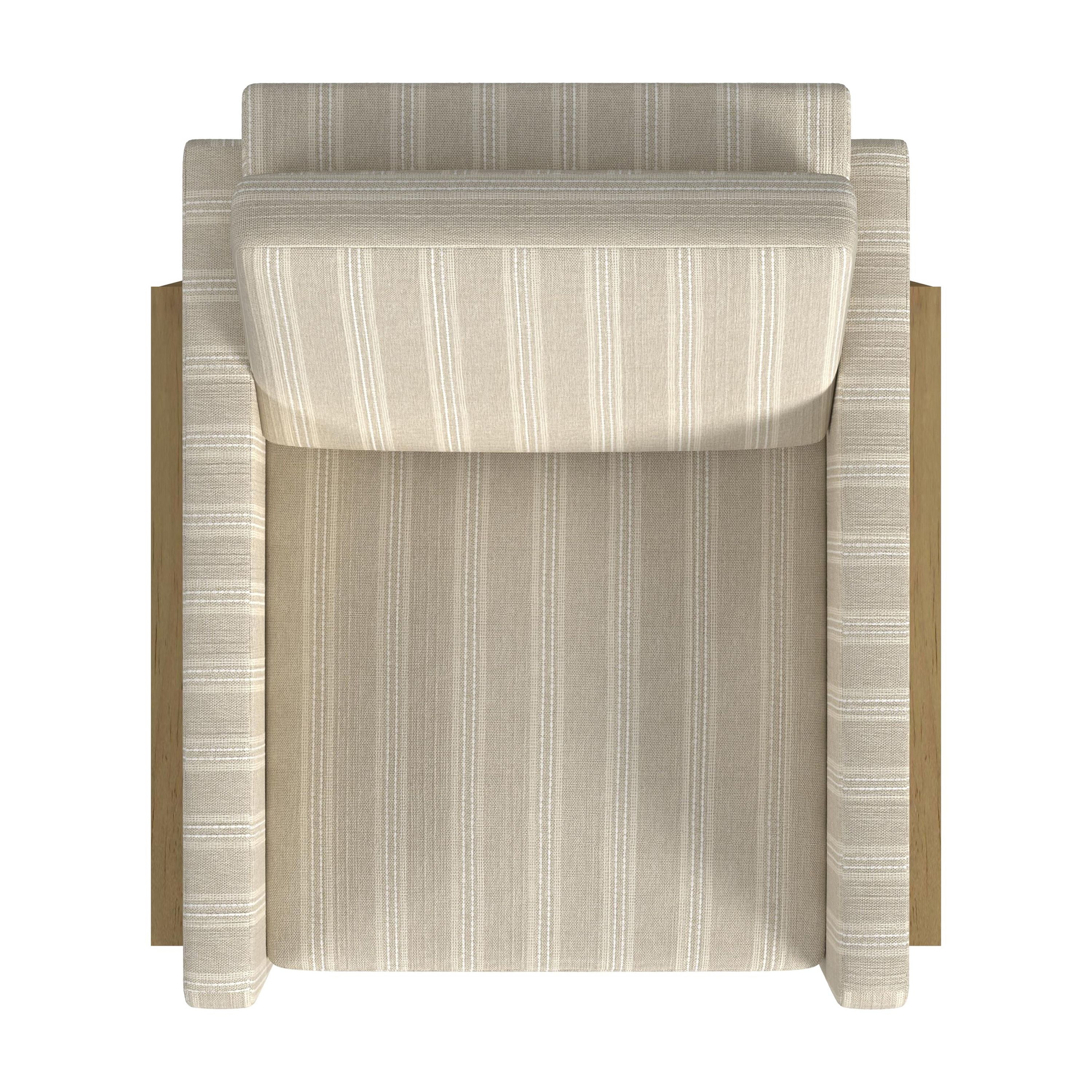 Modern Exposed Wood Accent Chair, Tan Stripe