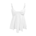 thumbnail image 4 of uobin Tops for Women Sleeveless Ruffle Strap Low Cut V Neck Backless Solid Color Tank Top Cute Summer Flowy Going Out Top, 4 of 4