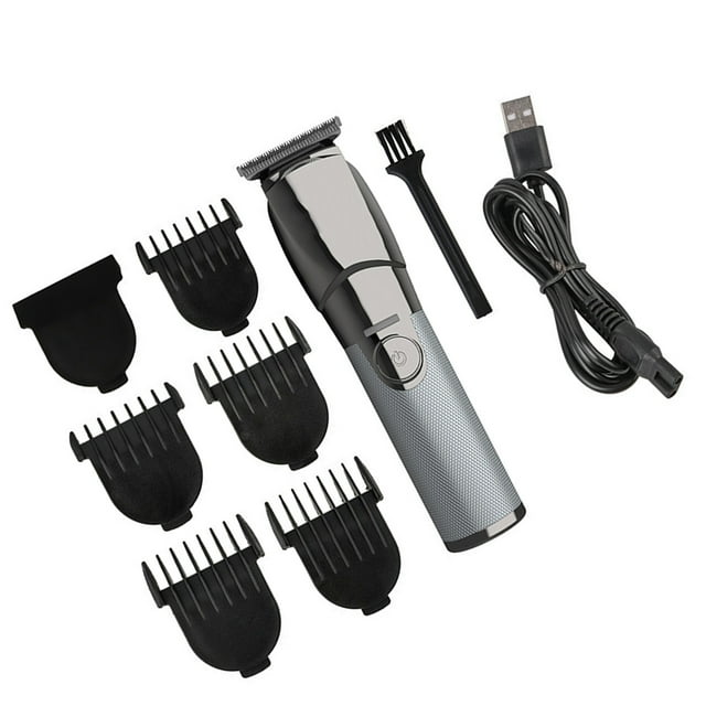 WHAMVOX 1Set USB Hair Trimmers Plated Silver Electric Clipper with Easy Cleaning and Oil Blade