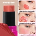 thumbnail image 6 of Blush Makeup Stick 2 Pcs, Multi-Use Cream Tinted Solid Moisturizer Stick with Natural Flush, Hydrating & Long-lasting, for Eyes, Lips & Cheeks, 6 of 7