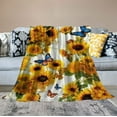 thumbnail image 2 of JRXY Sunflower Blanket Sunflower Gifts for Women Throw Blanket,Sunflower Gifts Bedding Decor White Throw Blanket,Sunflower Stuff Decorations Warm Soft Sherpa Thick Blanket for Bed Sofa Office White, 2 of 6