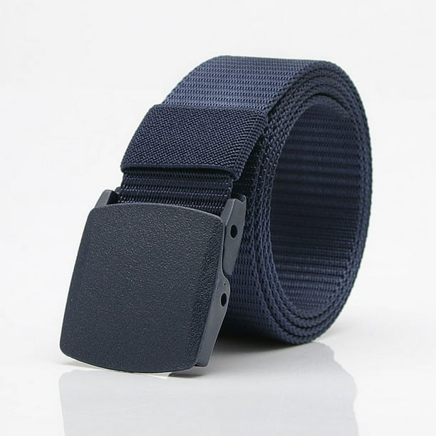 Cinturón táctico para exteriores para hombres y mujeres, cinturón de nailon para entrenamiento militar para estudiantes, cinturón de lona con hebilla de plástico transpirable