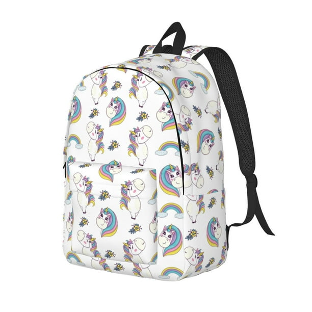Fotbe Funny Kawaii Unicorns Dancing Mochila de Lona con Estampado, Mochila Duradera, Mochila Versátil de Alta Calidad, Mochila Compacta Vintage-Medium