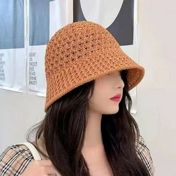 COCOpeaunt NEW Spring Summer Breathable Knitted Bucket Cap for Women Simple Design Fashion Fishermans Basin Hat Accessories