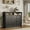 Black, variant on Juiluna 47" Farmhouse Sideboard Buffet Cabinet with Storage, Antique White Storage Cabinet with 2 Barn Doors and 3 Drawers, Coffee Bar Station Table with Built-in Power Outlet for Kitchen, Livingroom