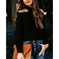 thumbnail image 2 of Turtleneck Cold Shoulder Sweater Black Small, 2 of 3