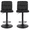 Black, variant on Set of 2 PU Leather Bar Stools with Large 41.5cm Base, Swivel Counter Height Barstools with Back and Footrest, Height Adjustable Armless Kitchen Island Stool Dining Chair