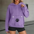 thumbnail image 4 of Women's Trendy Hoodies Pet Pouch Sweatshirt Pullover Long Sleeve Casual Loose Hooded Tops Gift for Dog Cat Lovers (XL, Purple), 4 of 7