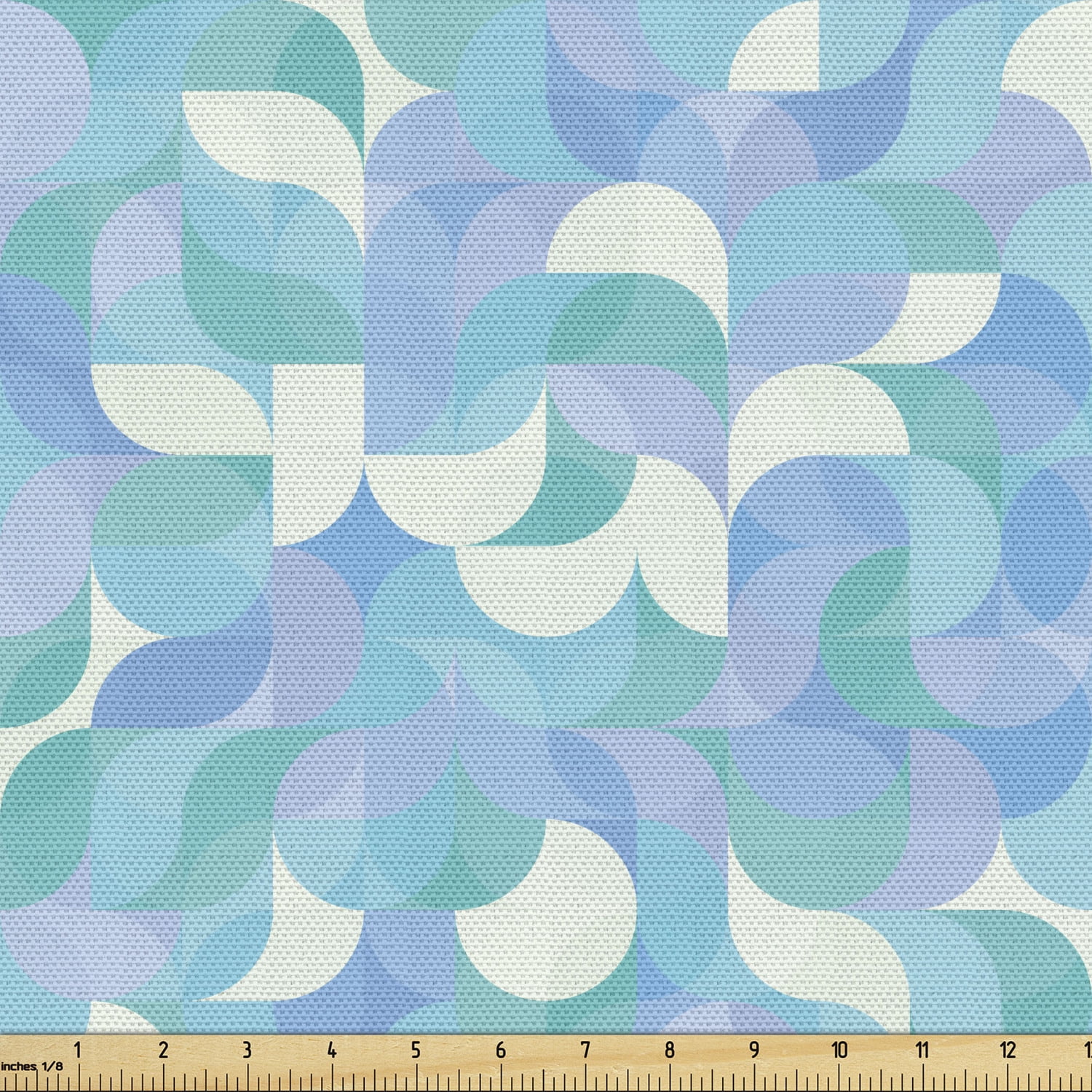 Geometric Upholstery Fabric by the Yard, DropShaped Curls and Half