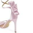 thumbnail image 4 of FSJ Women Sexy Back Bowknot Ankle Buckle Strap Sandals Open Toe One Strap Stiletto Heels Slide Pumps Wedding Summer Dress Shoes Size 9.5 Purple, 4 of 4