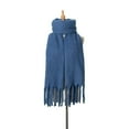 thumbnail image 1 of Shawl Wrap Plain Fringed Tassels Thickened Comfortable Cold Resistant Solid Color Autumn Winter Adults Long Blanket Scarf for Daily Life, 1 of 10